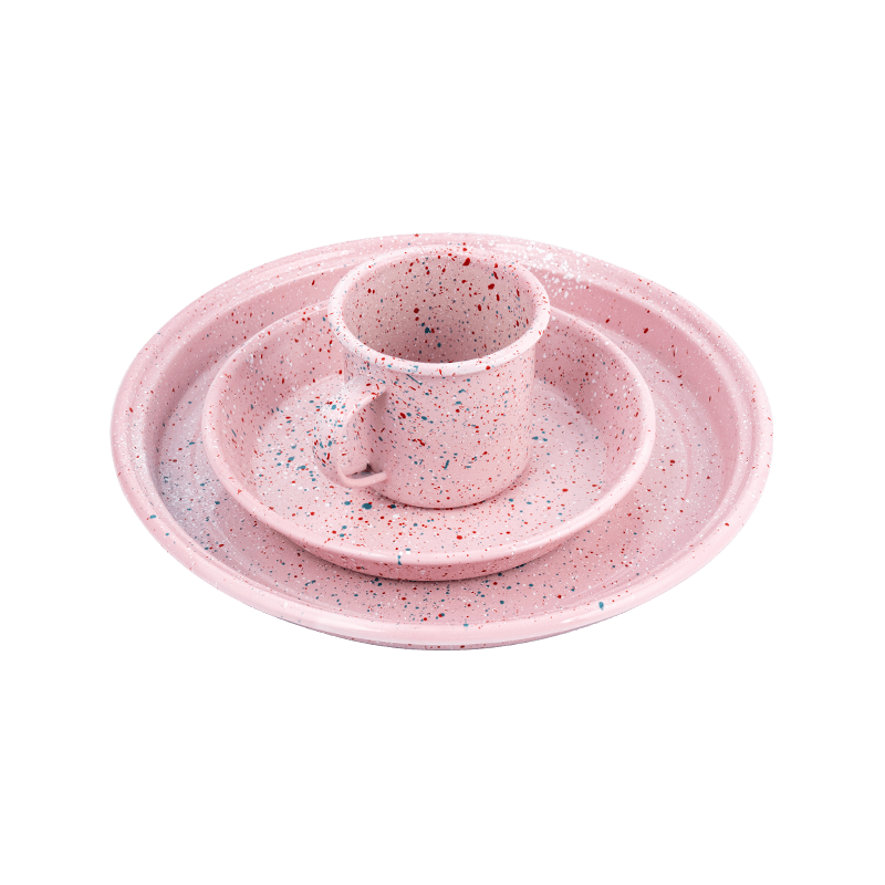 Avrupa çiçek emaye çaydanlık seti