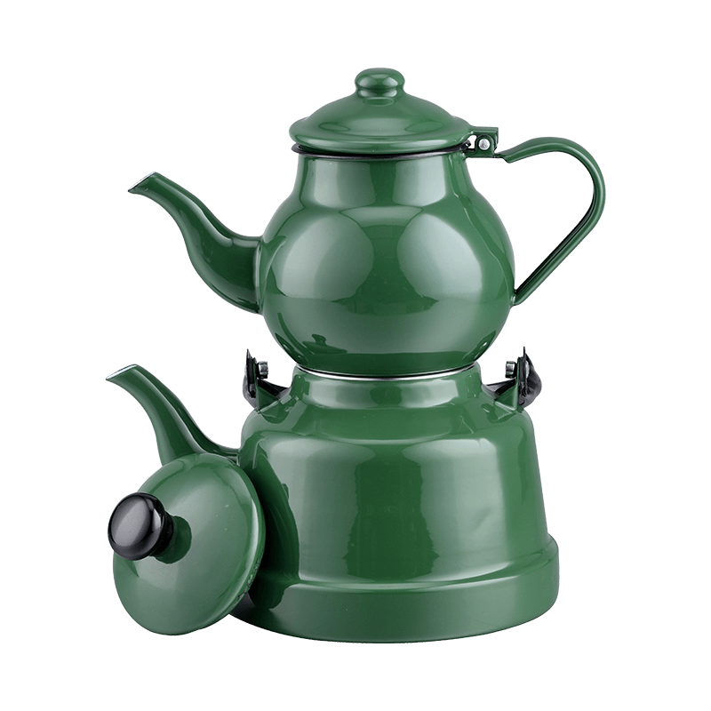 TK608 EMAMEL Vintage Tap Teapot Seti